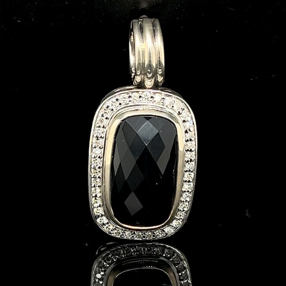 David Yurman Black Onyx Diamond Pendant - Picture 1 of 5